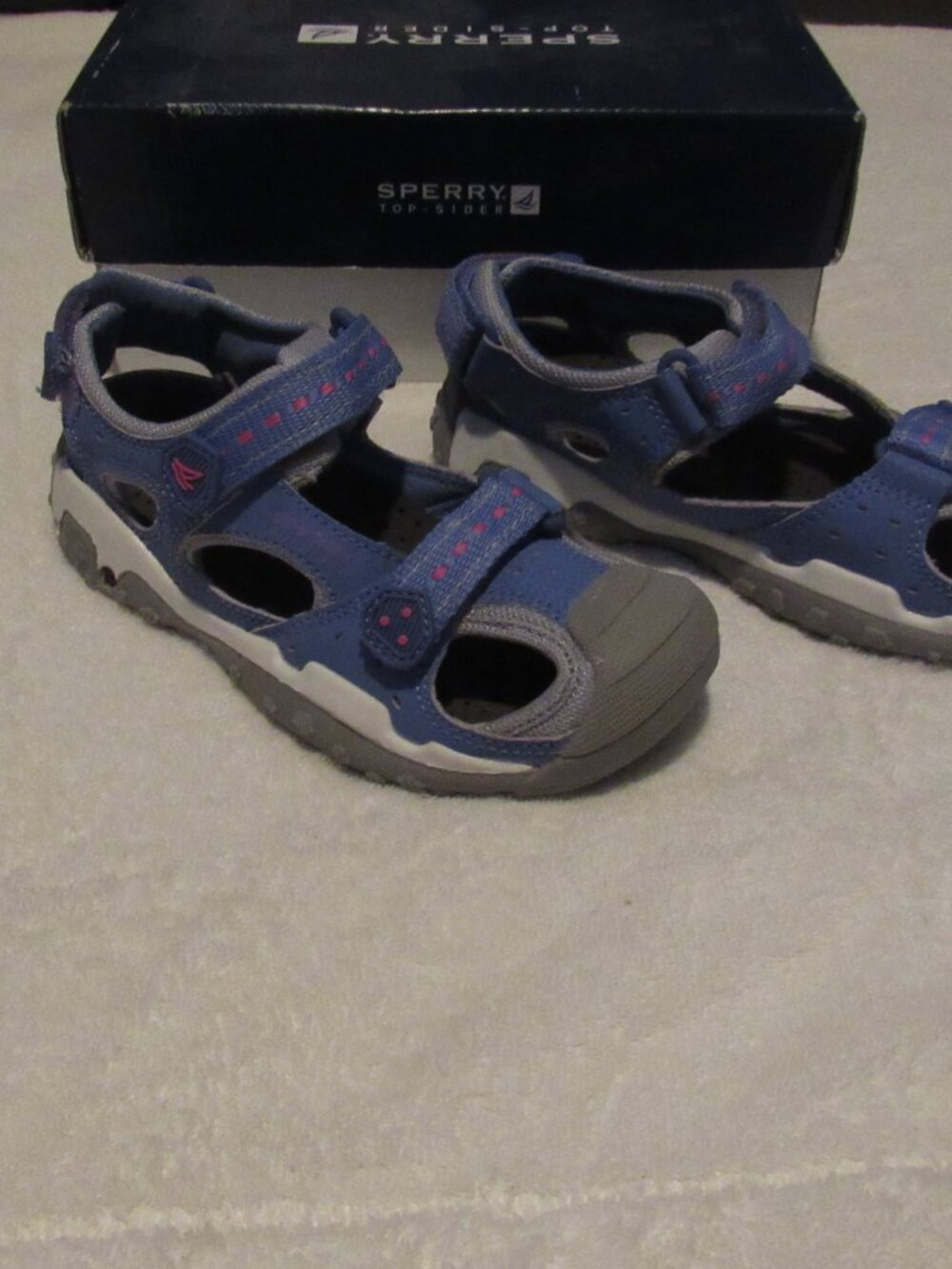 Sperry Wet Tech QTR Strp Grey/AQ Girls Size 12M